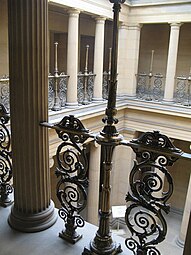 Neoclassical rinceaux railing in the Belsay Hall, Belsay, Northumberland, the UK, by Sir Charles Monck, 1810-1817