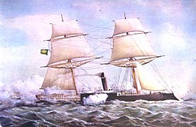 The Brazilian Ironclad Herval, built by Rennie in 1866.