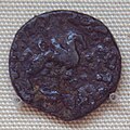 Bronze coin of Wima Kadphises with camel, found in Khotan.