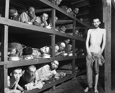 Slave laborers in the Buchenwald concentration camp, by H. Miller