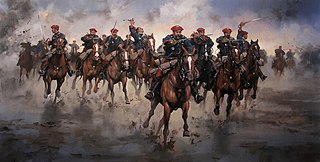 Carlist cavalry charging
