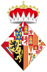 Coat of arms as consort of Philip the Handsome[33][34]