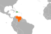 Location map for the Dominican Republic and Venezuela.
