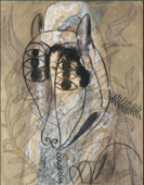 Espagnole et agneau de l'apocalypse, c. 1927–28, gouache, watercolour and brush and ink on paper, 65 × 50 cm, private collection