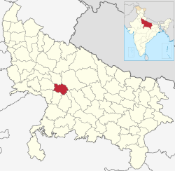 Location of Kannauj district in Uttar Pradesh