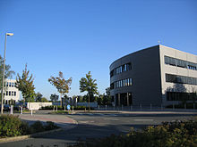 Main building and surrounding campus.