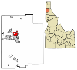 Location of Hayden in Kootenai County, Idaho