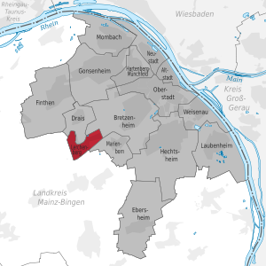 Lage von Lerchenberg in Mainz