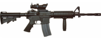 A Colt M4 Carbine with ACOG scope.