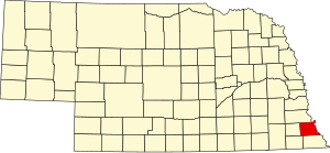 Map of Nebraska highlighting Nemaha County