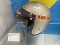 Mario Andretti's helmet he wore at the race on display at the Indianapolis Motor Speedway Museum.