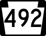Pennsylvania Route 492 marker