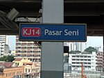 The Pasar Seni LRT signboard.
