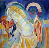 Robert Delaunay, 1915, Nu à la toilette (Nu à la coiffeuse), oil on canvas, 140 × 142 cm