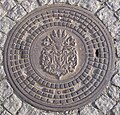 Manhole cover with the Oleśnica coat of arms