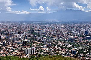 Cochabamba seen from Cerro San Pedro, Bolivia