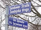 Bilingual Cottbus street signage