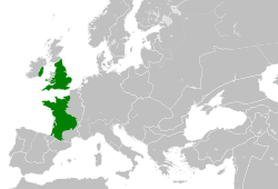 The extent of the Angevin Empire around 1190