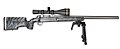 An ICFRA F-Class rifle equipped with a scope and bipod.