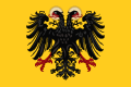 Schwarzer, nimbierter Doppeladler in Gold: Reichsbanner des Heiligen Römischen Reiches (von 1400 bis 1806 in Verwendung)