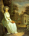 Painting of Rosine Alexandrine Freiin von Korff Schmising in a park