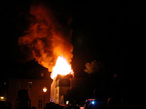 Library fire at the Anna Amalia library, 2004