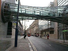 The Corporation Street Bridge is a horizontal doubly ruled hyperboloid structure, Manchester, England, 1999.