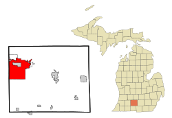 Location of Battle Creek within Michigan