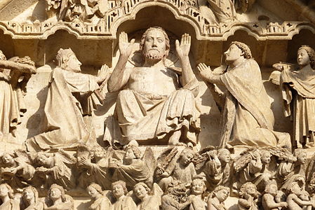 Christ rendering judgement in the central portal