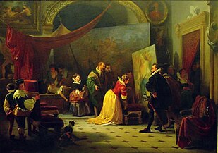 Maria De Medici visits Ruben's studio, 1861