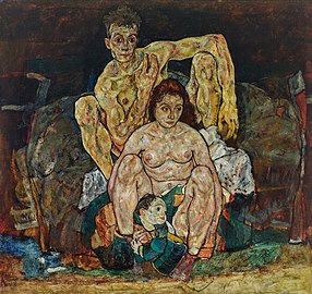 Kauerndes Menschenpaar (Die Familie), Belvedere, Wien, 1918