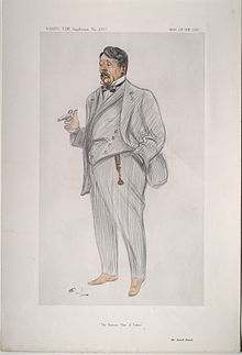 caricature of sleek, plump and prosperous Bennett, smoking a cigar