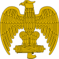Eagle clutching a fasces, a common symbol of Italian Fascism, regularly used on uniforms and caps