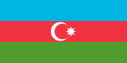 Flag of Azerbaijan (crescent facing single star)
