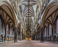 The wide nave of Lincoln Cathedral