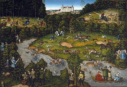 Jagd nahe Schloss Hartenfels, Lucas Cranach der Ältere (1540)