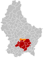 Lage von Steinsel im Großherzogtum Luxemburg