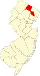 A county in the north-central part of the state. It is small, and has two wide parts with a skinny area between them.