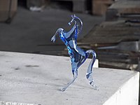 glass horse on back legs