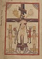 A Nestorian "Crucifixion of Jesus", illustration from the Nestorian Evangelion, 16th century