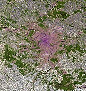 Satellitenbild von Paris und der Vorstadt (2011: 12,3 Mio. Einwohner).