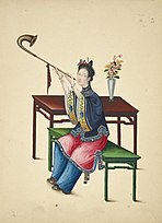 Woman playing a haotou.