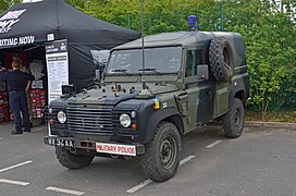 A Royal Military Police Land Rover Defender.