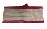 Theresienstadt detainee Else Waldmann's armband for use during assignment to forced labor in a factory outside the camp