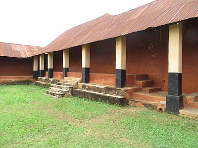 Old palace of porto Novo built in the Yoruba style featuring a central courtyard which also serves as an impluvium.