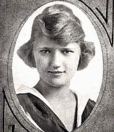 A black and white studio portrait of Zelda Fitzgerald which was used for her high school graduation photo.