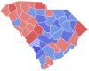 Red counties were won by Haley and blue counties were won by Sheheen