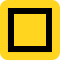 Hollow black square on a yellow background