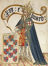 a drawing of Edward III in Garter robes