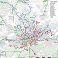 Netzplan für den Umgriff des Straßenbahn- und U-Bahnnetzes